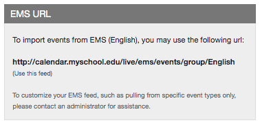 EMS Feed Setup Example